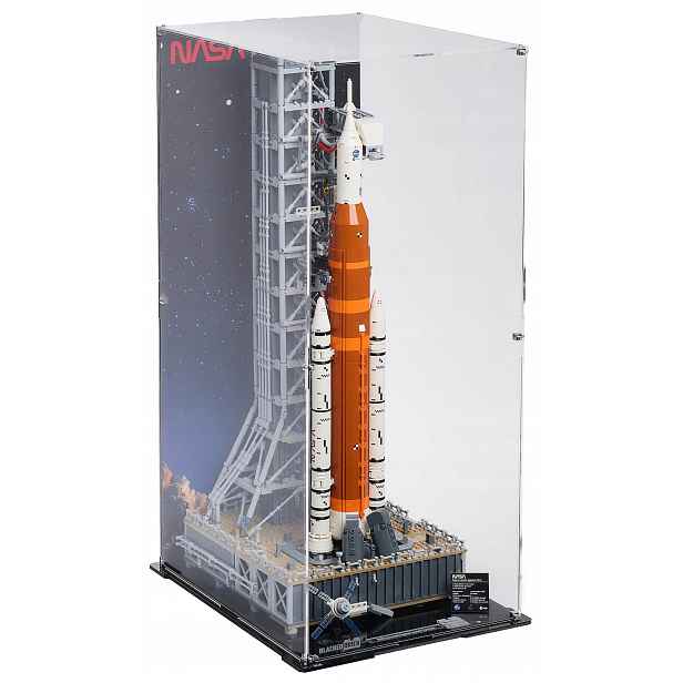 Vitrína s pozadím Blacked Brick pro Lego 10341 Icons Raketa Sls Nasa Artemis