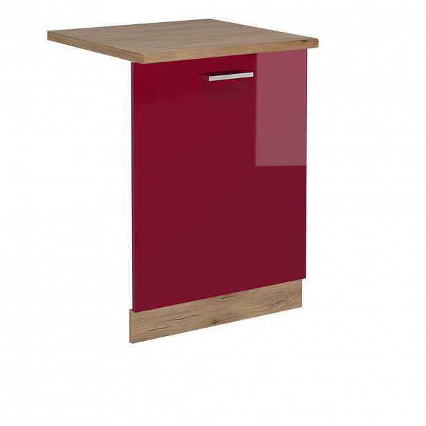 Vicco ČELNÍ PANEL MYČKY R-Line Červená vysoký lesk 60 cm , PD Dub