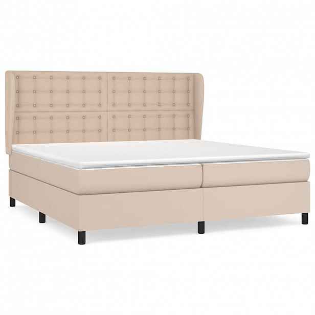 vidaXL Box spring postel s matrací cappuccino 200 x 200 cm umělá kůže
