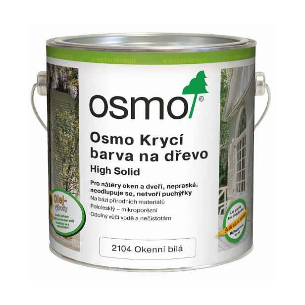 Barva krycí na dřevo Osmo 2104 bílá na okna 2,5 l