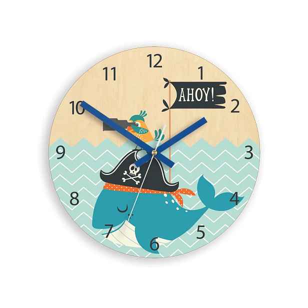 ModernClock Dětské nástěnné hodiny Ami Pirát 30 cm vícebarevné