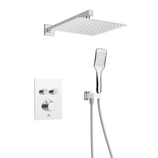 Rubineta THERMO-2F-OLO (SQ), termostatický podomítkový set, 2-cestná (s příslušenstvím)