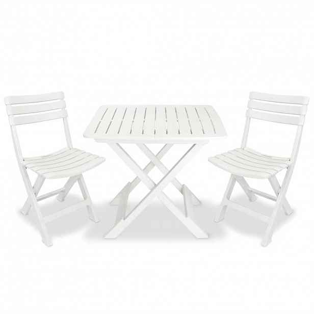 vidaXL 3dílný skládací bistro set plastový bílý