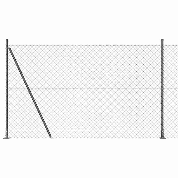 vidaXL Zábradlí s betonovým základem 10 x 1,6 m Ocel potažená PVC Šedá