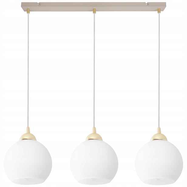 Závěsná Stropní Lampa Lustr Béžová Zlatá Bílá Koule Do Kuchyně Jídelny