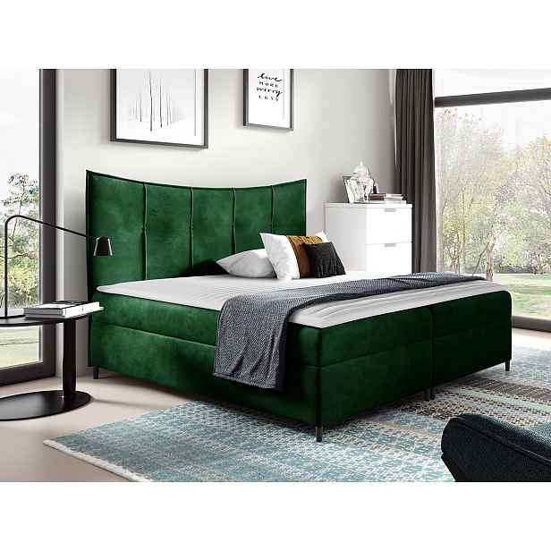 Moderní boxspring postel  Benda 160x200, zelená Fresh HELCEL