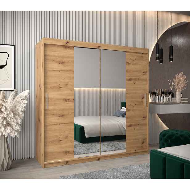 Šatní skříň Abi T1 Barva korpusu: Dub artisan, Rozměry: 200 cm, Dveře: Dub artisan
