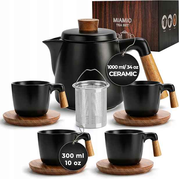 Sada keramických čajových konvic, konvice 1000 ml, 4 šálky (300 ml)