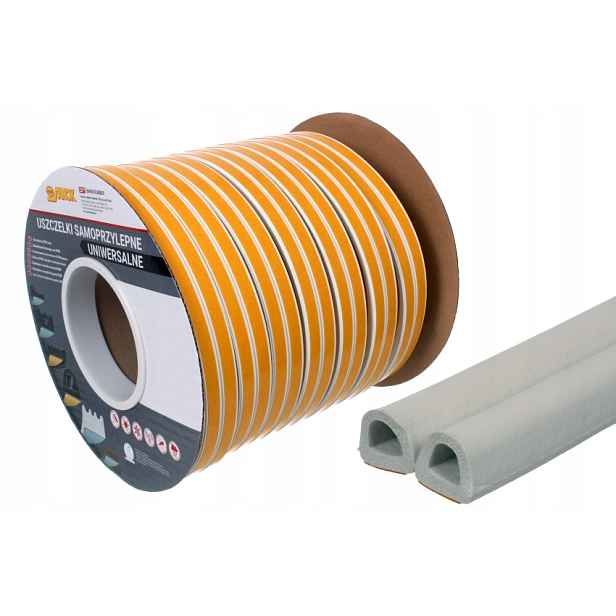 Gumové těsnění Epdm Samolepicí Typ D 9x7,5 mm Bílá Role 100 m