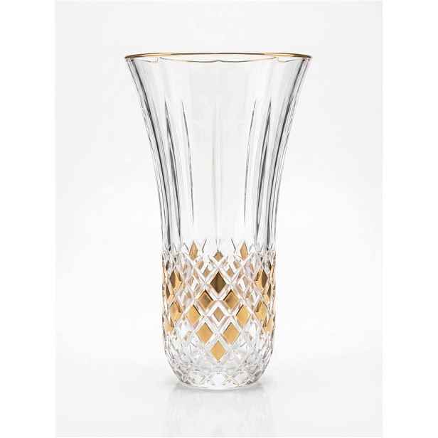 Křišťálová váza Prestige Opera Gold Rim 300 mm se zlatým okrajem