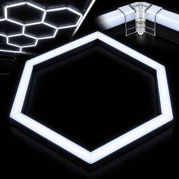 Led panel 1 ks černý medová plástev 42W 6500K 92x79 Cm studio barber