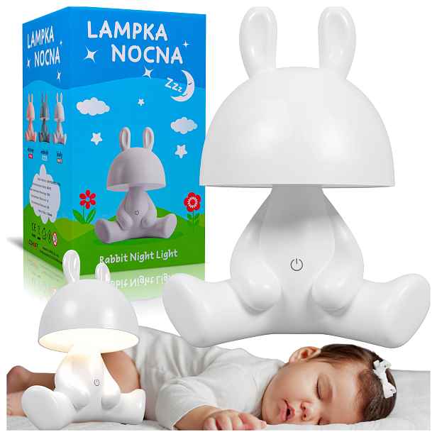 noční stolní lampa pro děti Zajíc Led Králík pro krmení Dítěte bílá