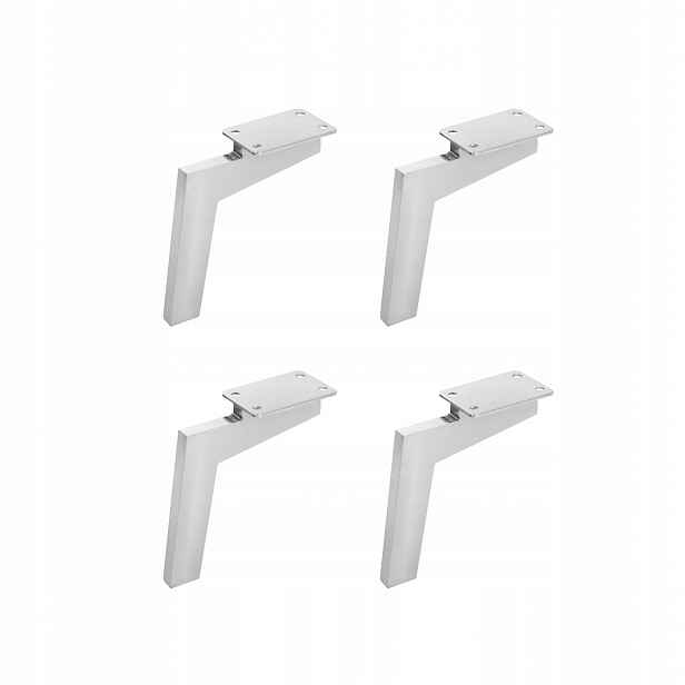 Set 4X Nábytková noha k posteli, pohovka Chrom, ocelová, 15 cm, H150, pevná