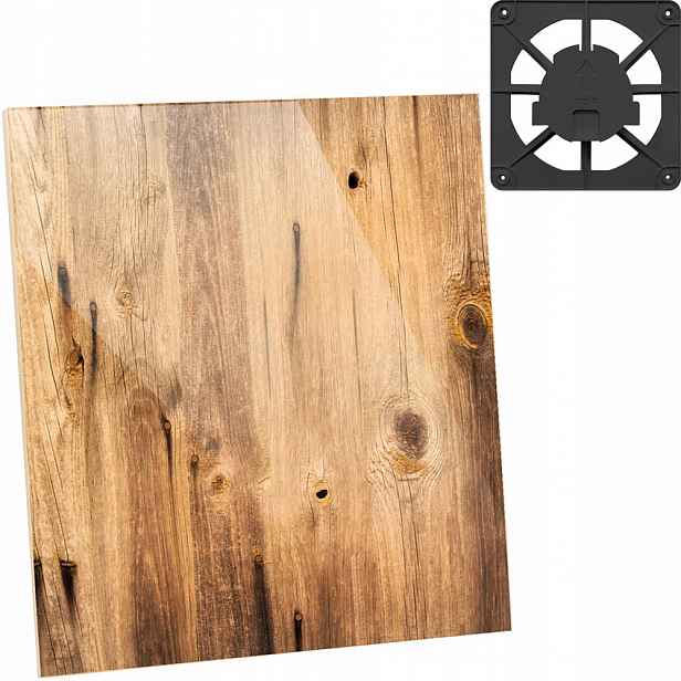 Ventilační Mřížka Grafit 15x15 Skleněný Panel Dekorativní Dřevo