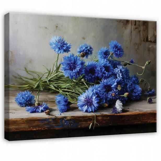 Wallarena PLÁTNO Květiny Vintage modrá 120x80 cm