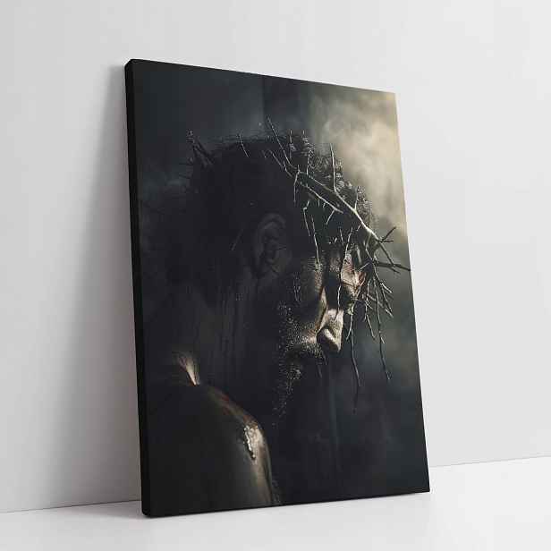 Obraz na plátně Ježíš Kristus s trnovou korunou modlící se, 60x80 cm
