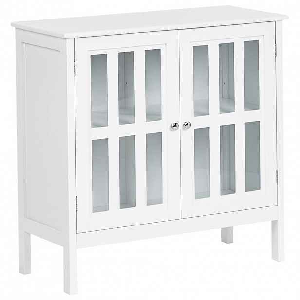 Beliani SIDEBOARD se skleněnými dveřmi 80 cm Bílý Miram
