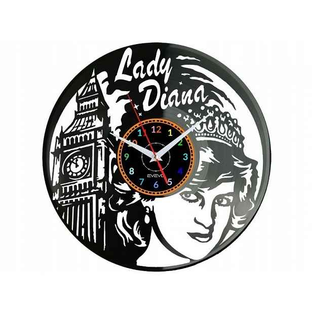 Lady Diana Nástěnné hodiny Vinylová deska Moderní dekorativní jako Dárek