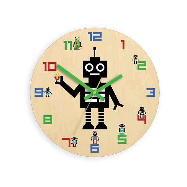 ModernClock Dětské nástěnné hodiny Ami Robot 30 cm vícebarevné