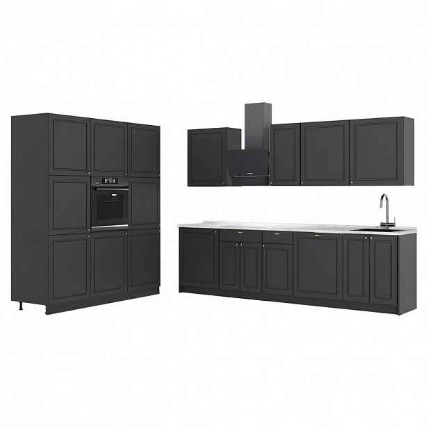 Vicco KUCHYŇSKÝ KOUT Fame-Line, Anthrazit-Gold Landhaus/Antracit, 460 cm, PD Mramor