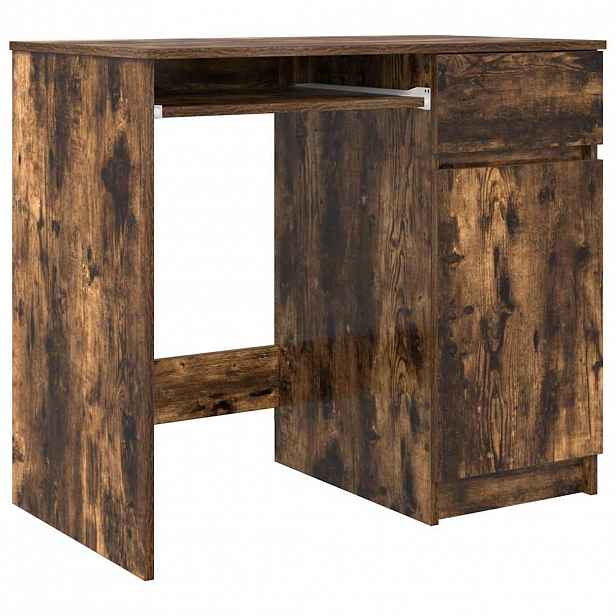 vidaXL Psací stůl kouřový dub 86x49x76 cm kompozitní dřevo