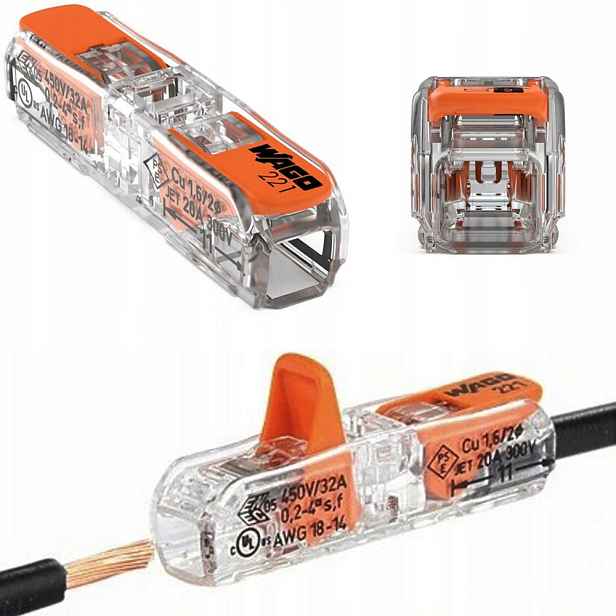 Wago 221-2411 Rychlospojka Průchozí 0,2-4 mm2 Sada 50 kusů V Krabici