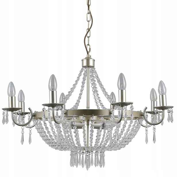 Závěsná lampa Glamour Zlatá Křišťál 12xE14 40W Moderní Cortina Italux