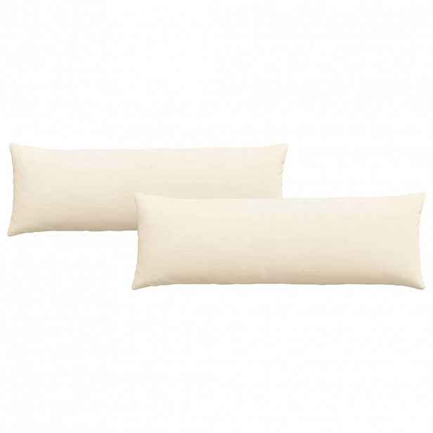 vidaXL Pohovkové polštáře 2 pcs Krémová 120 x 40 cm Žebrovaná látka