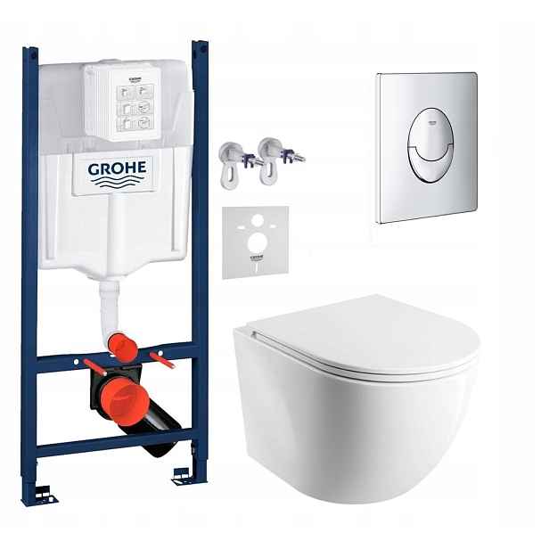 7v1 Sada Wc, Stelaz Grohe, Wc Mísa Omnires Mat Tornado, Tlačítko Chrom
