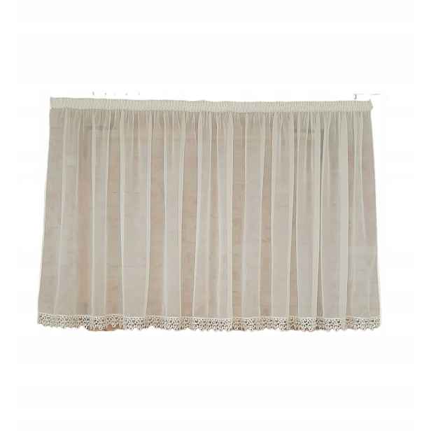 Hotová Záclona 400X120, PŘÍMÁ,ECRU,GIP.8CM Angličtina