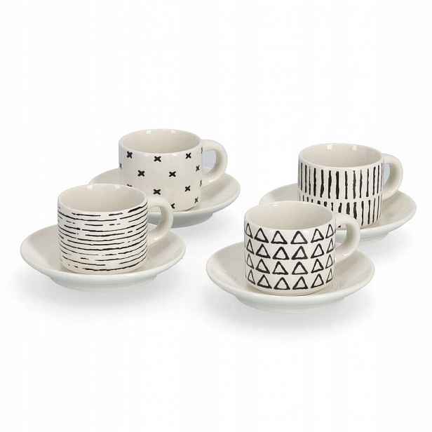 Sada 4 Šálků Na Espresso, Geometrické Vzory, 70 ML, Zeller