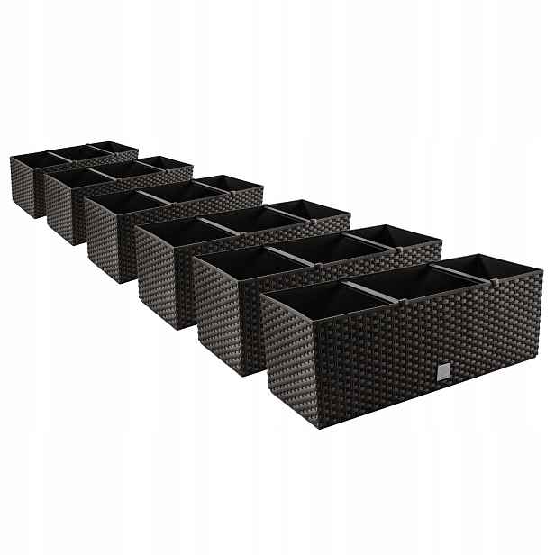 6 x balkonové květináče podlouhlé 50 cm, samozavlažovací truhlíky DRTC500 umbra