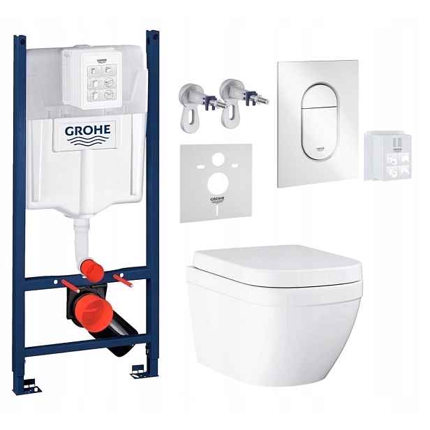 7v1 Wc Podomítkový Set, Stelaz s Wc Mísou Grohe Euro Ceramic, Tlačítko