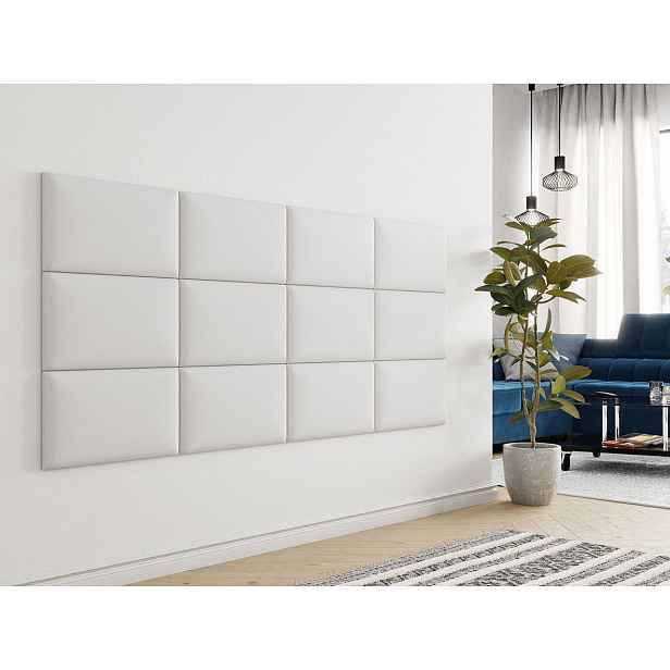 Čalouněný nástěnný panel 50x30 PAG - bílá ekokůže
