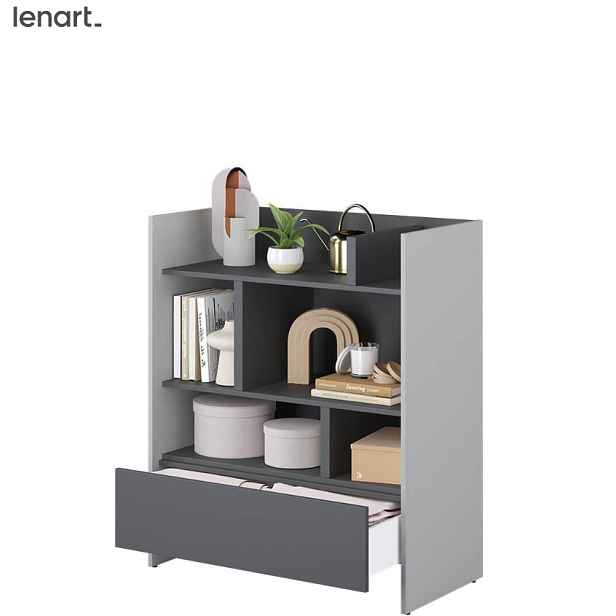 Dig-net nábytek Regál Lenart BED CONCEPT BC-25 | šedá / grafit