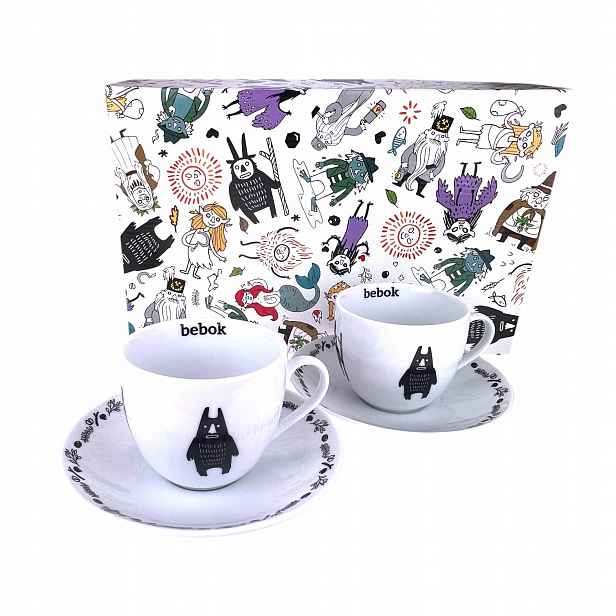 Sada 2 porcelánových šálků Bebok Bogucice 320 ml