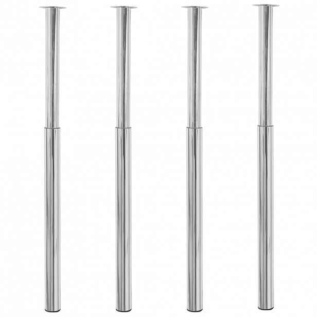 vidaXL Teleskopické nohy ke stolu 4 ks chrom 710 mm–1 100 mm