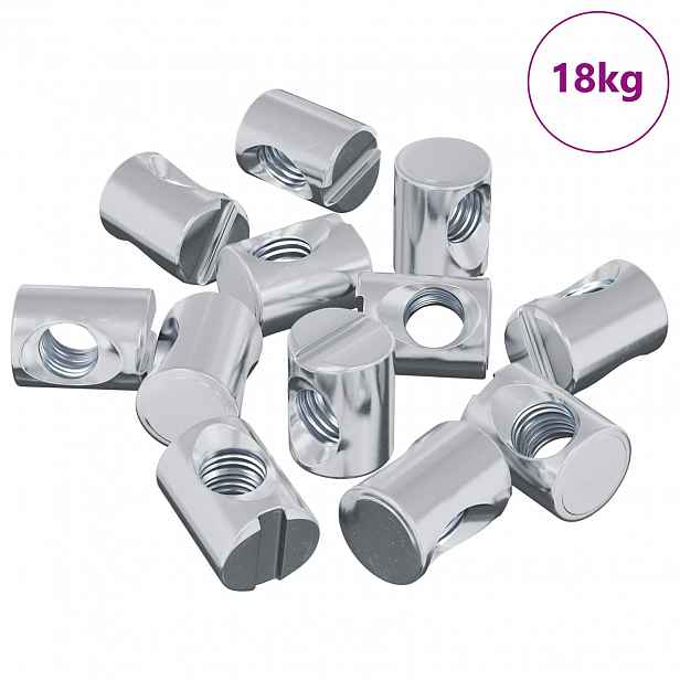 vidaXL Válcová matice 3462 ks Stříbrná M6 x 13 mm Železo