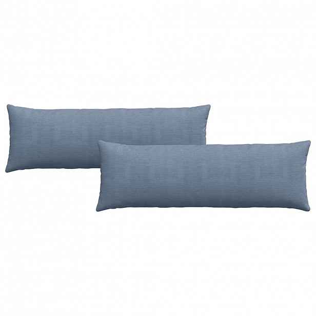 vidaXL Pohovkové polštáře 2 pcs Modrá 120 x 40 cm Žebrovaná látka