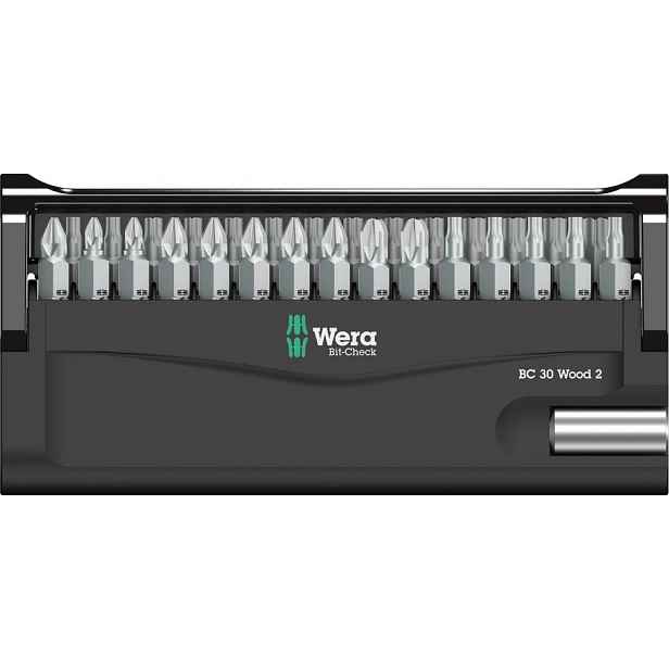 Sada bitů 30 ks Pz, Ph, Torx Bit-Check 30 Wood 2 Wera