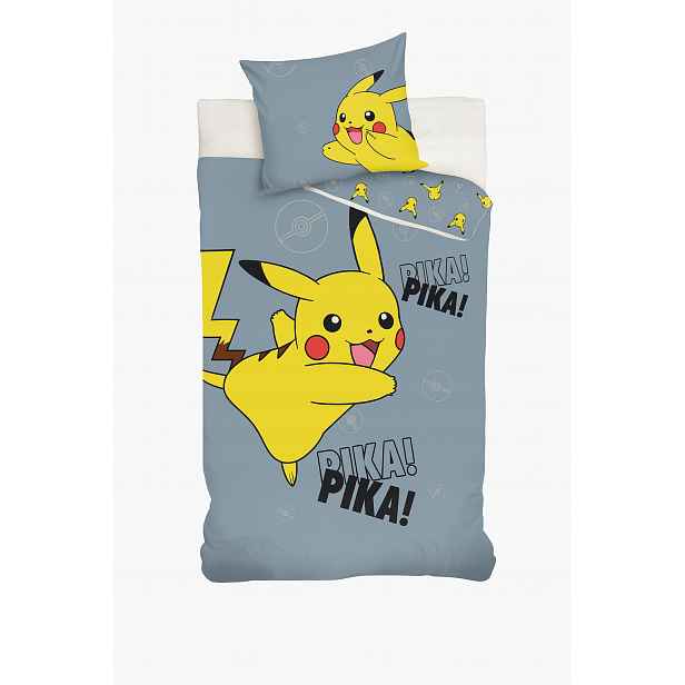 Sada povlečení Carbotex 160 x 200 cm Pokemon Pikachu bavlna 100 %