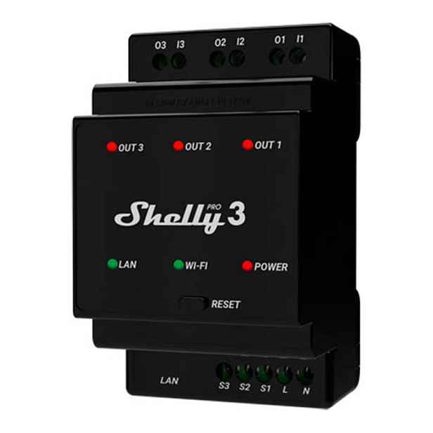 Shelly 3-KANÁLOVÝ Wifi Relé Pro Chytrou Domácnost, Vzdálená Správa