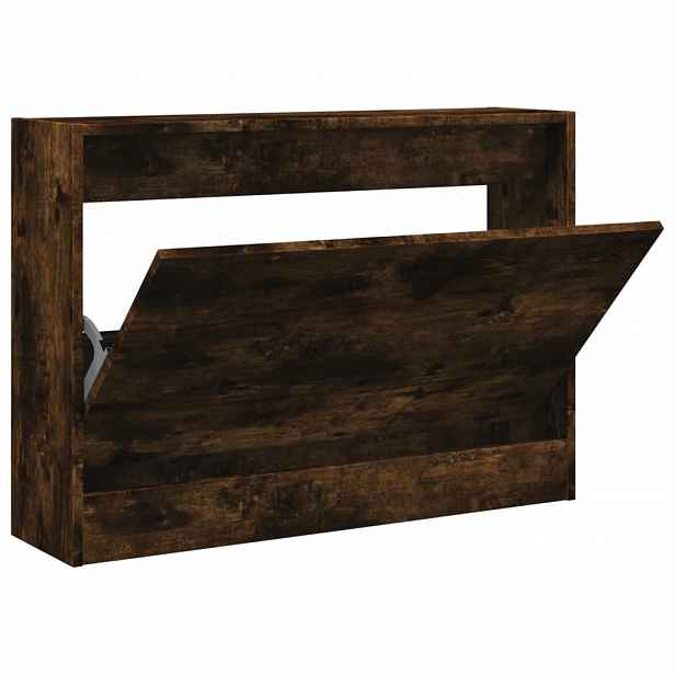 vidaXL Botník kouřový dub 80 x 21 x 57 cm kompozitní dřevo