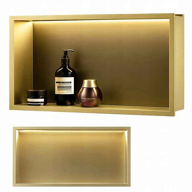 Zlatá Led police 60x30x10 cm Nerezová Ocel pro zabudování Rea