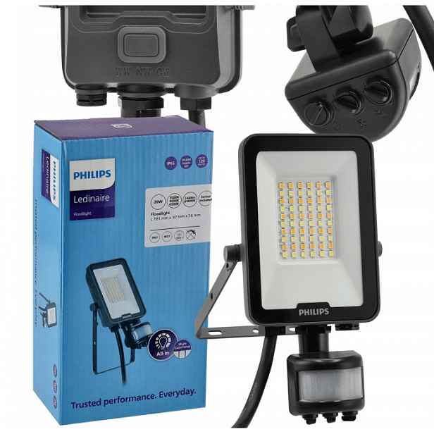 Led Osvětlovač Philips 20W 2400lm Halogen Cct Senzor Pohybu Silný Detektor