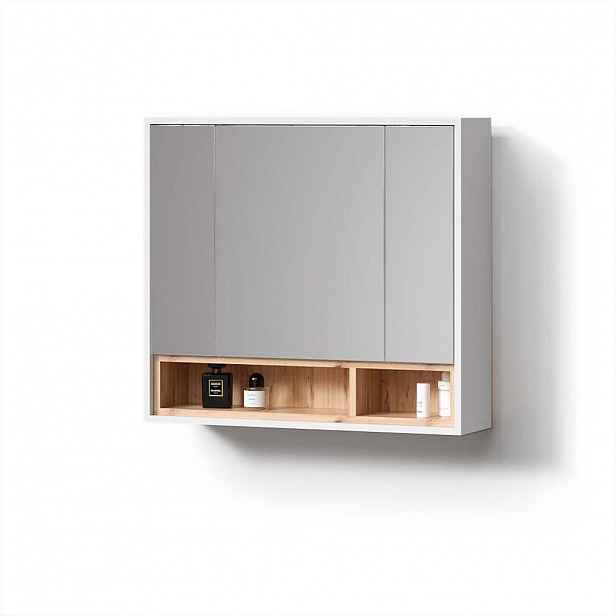 Livinity® KOUPELNOVÁ ZRCADLOVÁ SKŘÍŇKA Temo Bílá 80 x 72 cm