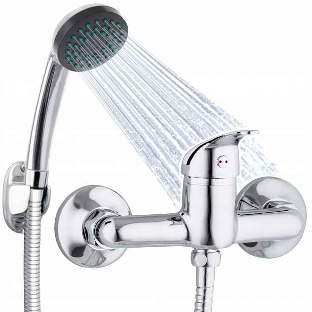 Set: Sprchová Baterie sprchová hlavice hadice držák Mosaz 150