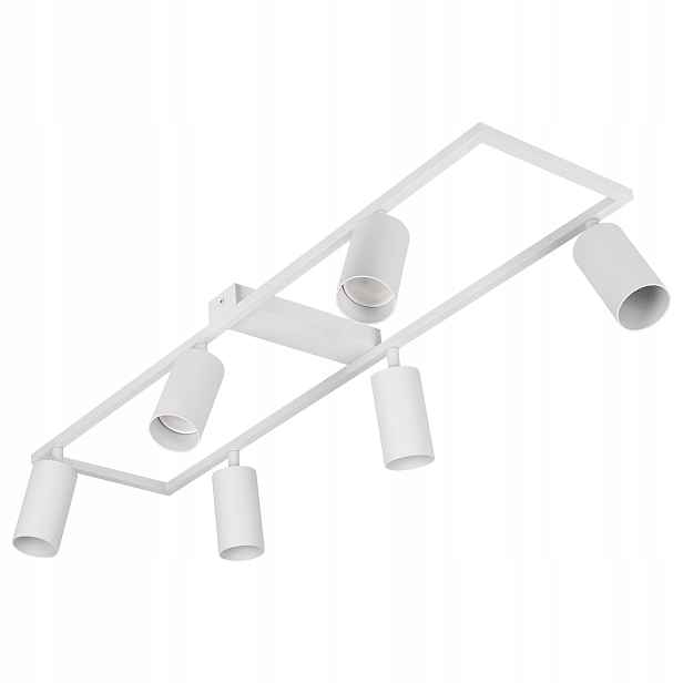 Stropní Svítidlo Závěsné halogenové Led svítidlo 6x GU10 Pohyblivé nástěnné svítidlo Bílá