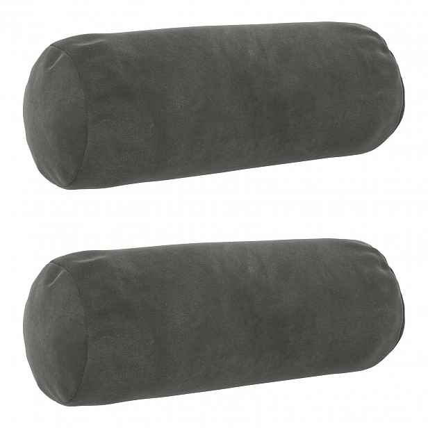 vidaXL Povlak na polštář 2 pcs HEERLEN Tmavě šedá Ø 15 x 40 cm Samet