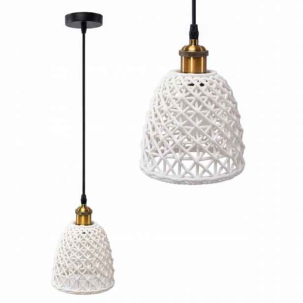 Závěsná Keramická Bílá Stropní Lampa E27 Do Obývacího Pokoje A Ložnice